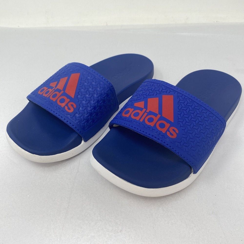 NEW Adidas Youth 11K Slide Sandals Royal Blue Red CP9373 Boys Girls Kids Adilete